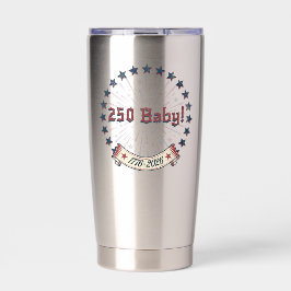 250 Baby America 250 Patriotic Fireworks Design Geïsoleerde Drinkbeker