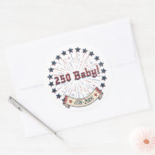 250 Baby America 250 Patriotic Fireworks Design Ronde Sticker (Envelop)