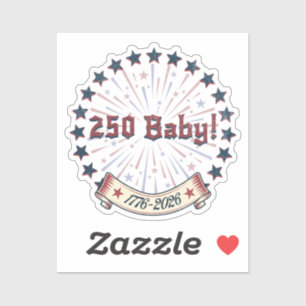 250 Baby America 250 Patriotisch Vuurwerk Design Sticker