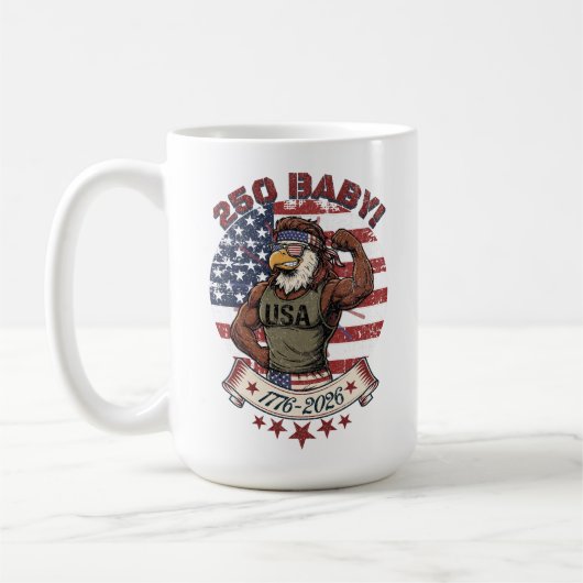 250 Baby! American Patriotic Eagle Flex 1776-2026 Koffiemok (Links)