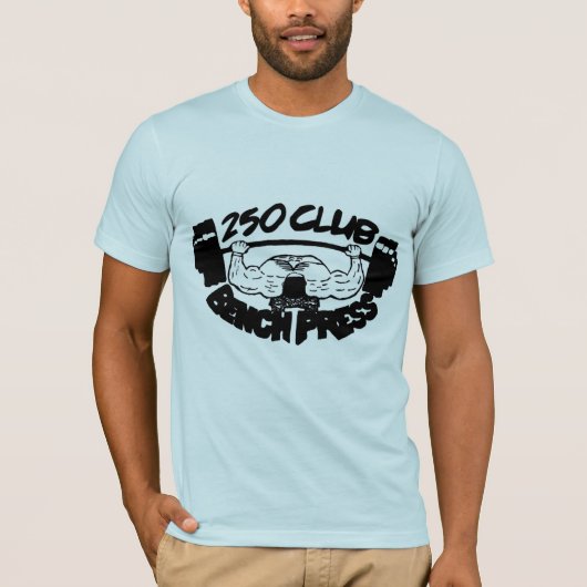 250 Club Bench Press Bella Canvas T-Shirt (Voorkant)