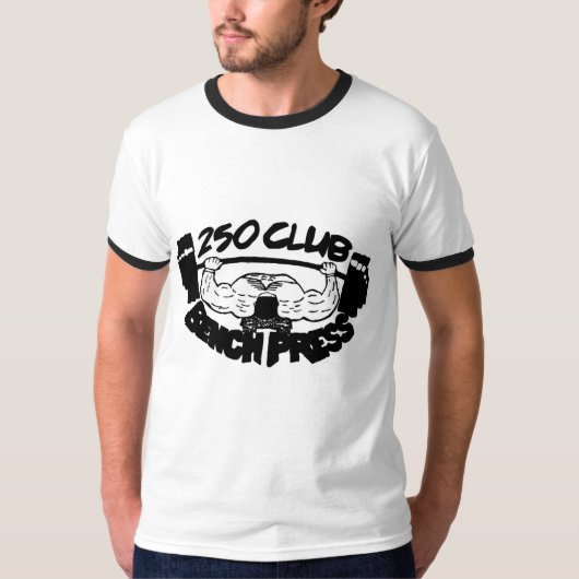 250 Club Bench Press Ringer T-Shirt (Voorkant)