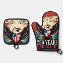 250 Independence Adelaar Embleem Banner Ovenwant & Pannenlap Set