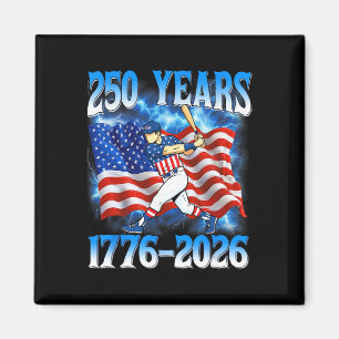 250 Jaar 1776 2026 250e honkbal Amerikaanse vlag 4 Magneet