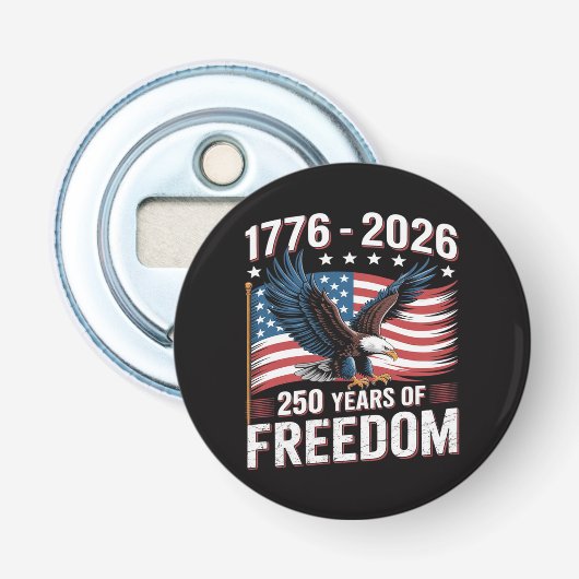250 Jaar 1776 2026 250ste 4de Juli Button Flesopener (Voorkant)
