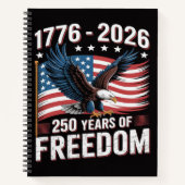 250 Jaar 1776 2026 250ste 4de Juli Notitieboek (Voorkant)