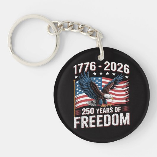 250 Jaar 1776 2026 250ste 4de Juli Sleutelhanger (Voorkant)