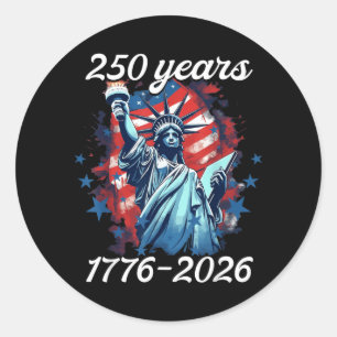 250 Jaar 1776 2026 250ste verjaardag 4 juli Ronde Sticker