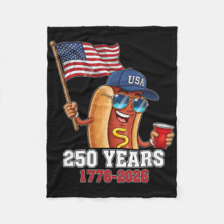 250 Jaar 1776-2026 250ste verjaardag Hotdog  Fleece Deken