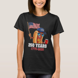 250 Jaar 1776-2026 250ste Verjaardag Hotdog  T-shirt