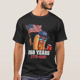 250 Jaar 1776-2026 250ste Verjaardag Hotdog  T-shirt