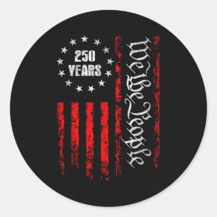 250 Jaar 1776-2026 250ste Verjaardag Usa Patriotti Ronde Sticker