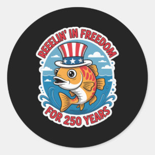 250 Jaar 1776-2026 250ste verjaardag Vissen _1  Ronde Sticker