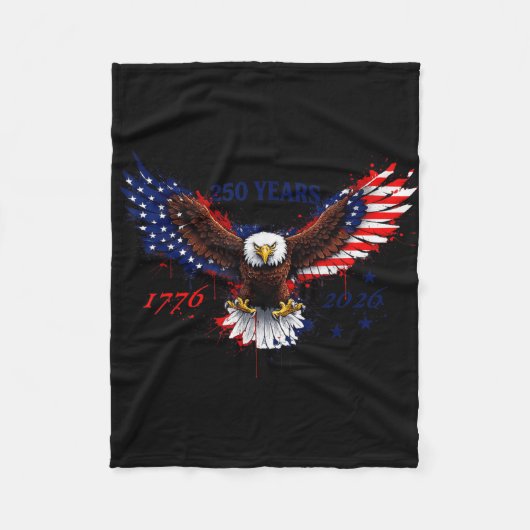 250 jaar 1776–2026 amerikaanse adelaar patriottisc fleece deken (Voorkant)