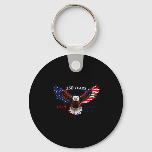 250 jaar 1776–2026 amerikaanse adelaar patriottisc sleutelhanger (Voorkant)