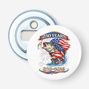 250 Jaar 1776-2026 Forelvissen Button Flesopener