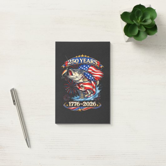 250 Jaar 1776-2026 Forelvissen Post-it® Notes (Kantoor)