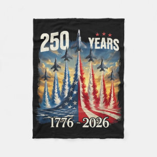 250 Jaar 1776-2026 Gevechtsvliegtuigen Usa Vlag 25 Fleece Deken