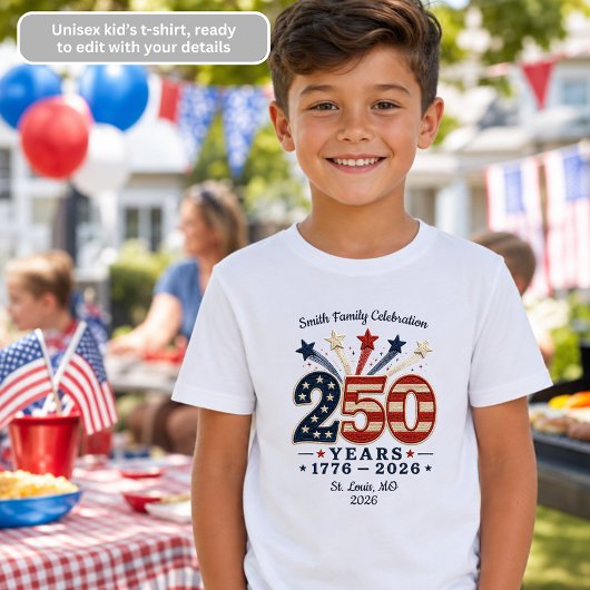 250 Jaar 1776-2026 Kids TShirt Onafhankelijkheidsd