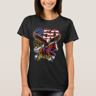 250 Jaar 1776 2026 Patriottische Adelaar Paard Ame T-shirt
