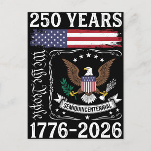 250 jaar 1776 2026 semiquincentennial usa adelaar feestdagenkaart