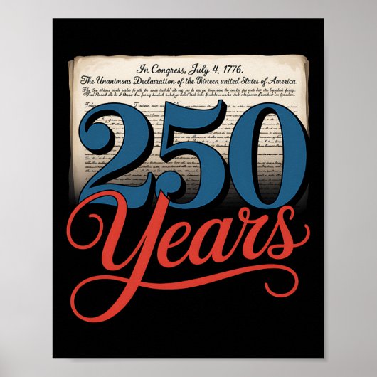 250 jaar 1776 Onafhankelijkheidsverklaring Amerika Poster (Voorkant)