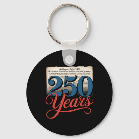 250 jaar 1776 Onafhankelijkheidsverklaring Amerika Sleutelhanger (Voorkant)
