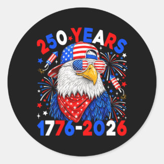 250 Jaar 250ste Verjaardag Adelaar 4de Juli Jongen Ronde Sticker