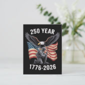 250 Jaar 250ste Verjaardag VS 4 juli Kaart (Staand voorkant)