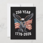 250 Jaar 250ste Verjaardag VS 4 juli Kaart (Achterkant)
