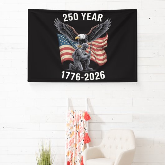 250 Jaar 250ste Verjaardag VS 4 juli Spandoek (Insitu)
