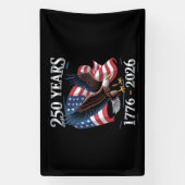 250 Jaar 4 juli Adelaar VS Vlag 1776 2026 Spandoek (Verticaal)