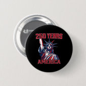 250 Jaar AAAmerica Standbeeld USA Vlag 4e Ronde Button 5,7 Cm (Voorkant /achterkant)
