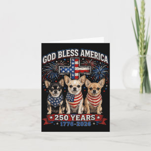 250 Jaar Aamerica Chihuahua Patriottisch Usa 4 jul Kaart