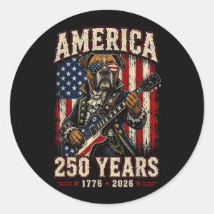 250 Jaar Aamerika Boxer Patriottische Usa 4e Van Ronde Sticker
