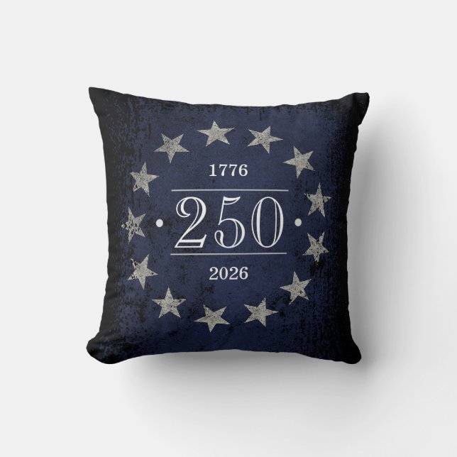 250 Jaar Aanpasbare Amerikaanse Vlag 2-zijdig Kussen (Voorkant)