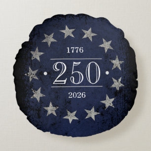 250 Jaar Aanpasbare Amerikaanse Vlag 2-zijdig Rond Kussen