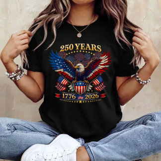250 Jaar Amerika 1776 2026 250ste 4de Juli T-shirt