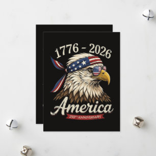 250 Jaar Amerika 1776 2026 Adelaar Vintage Feestdagenkaart