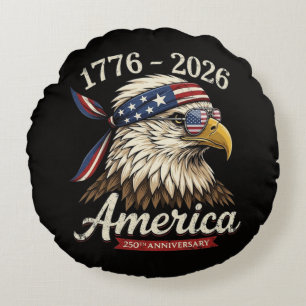 250 Jaar Amerika 1776 2026 Adelaar Vintage Rond Kussen