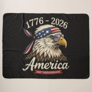 250 Jaar Amerika 1776 2026 Adelaar Vintage Sherpa Deken