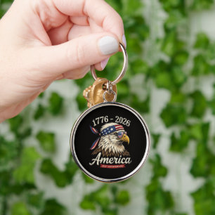 250 Jaar Amerika 1776 2026 Adelaar Vintage Sleutelhanger