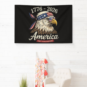 250 Jaar Amerika 1776 2026 Adelaar Vintage Spandoek