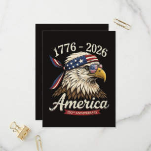250 Jaar Amerika 1776 2026 Adelaar Vintage Uitnodiging Briefkaart