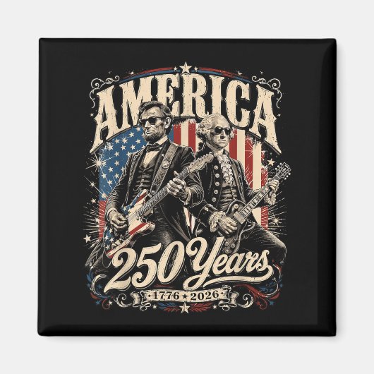 250 Jaar Amerika 1776 2026 Founding Fathers Magneet (Voorkant)