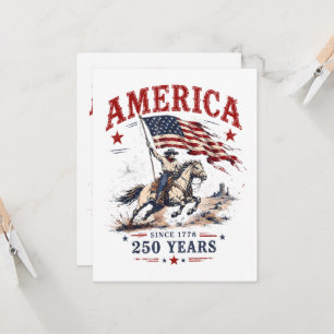 250 Jaar Amerika 1776 2026 Patriottische Cowboy Kaart