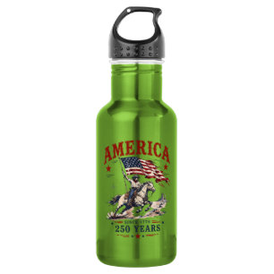 250 Jaar Amerika 1776 2026 Patriottische Cowboy Waterfles