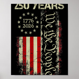 250 Jaar Amerika 1776 2026 We The People Vlag Usa Poster