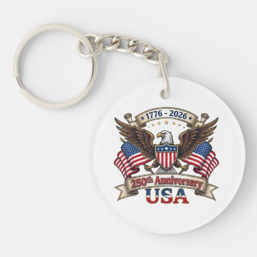 250 Jaar Amerika 250e 4 juli Viering 1 Sleutelhanger (Voorkant)