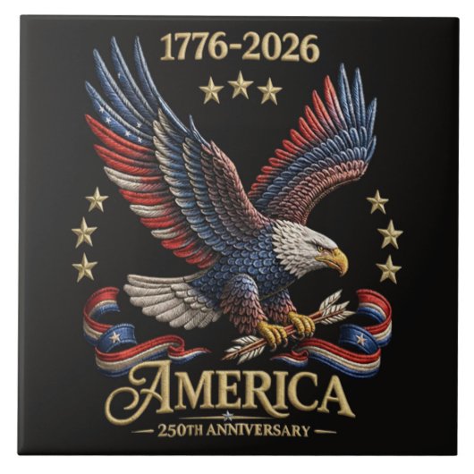 250 Jaar Amerika 250e Verjaardag Adelaar Tegeltje (Voorkant)